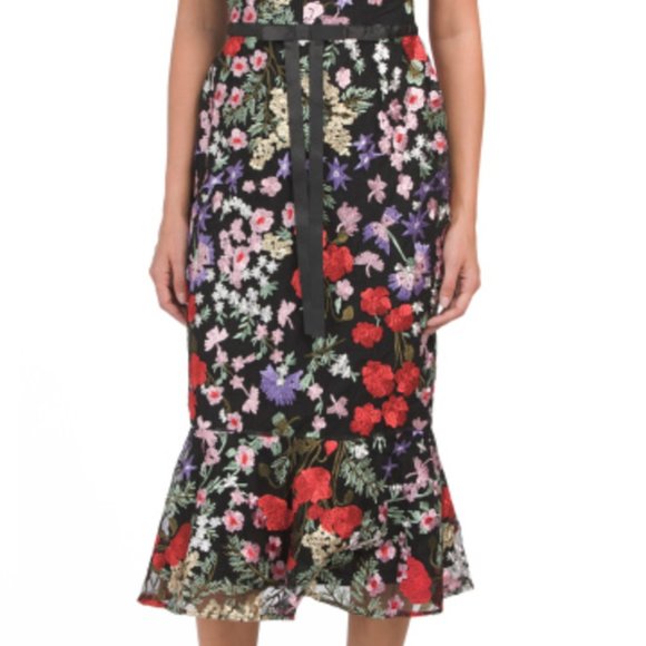 NWT Sam Edelman Floral Embroidered Strapless Dress SAM EDELMAN - Picture 7 of 8